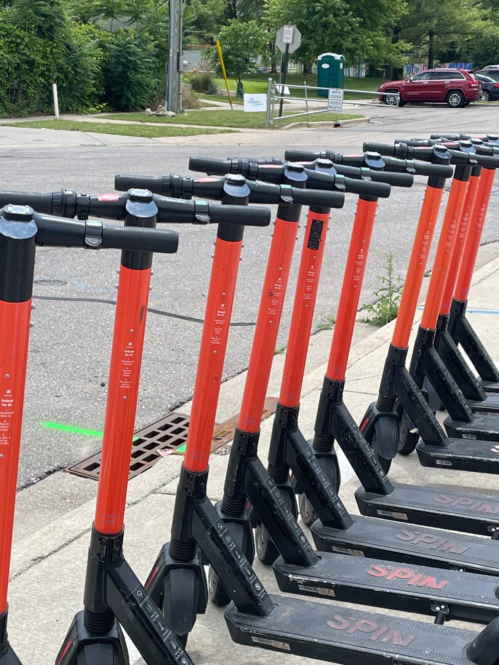 lineup of scooters